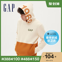 Gap 618885 男装LOGO碳素软磨抓绒运动卫衣