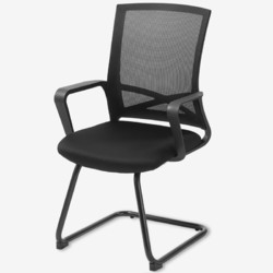 永艺 电脑椅 办公椅子家用 网布会议椅弓形脚麻将椅 CLF-01P黑色