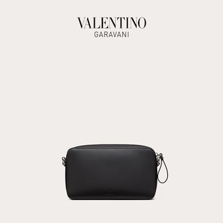 VALENTINO GARAVANI/华伦天奴 男士 黑色 VLTN 皮革斜挎包 黑色