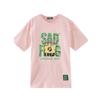 Meters bonwe 美特斯邦威 悲伤蛙联名系列 男女款短袖T恤 618008 粉色 M