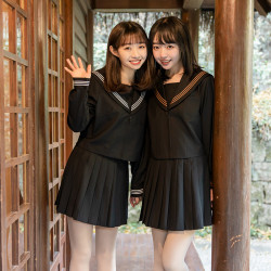 Zonper 中牌中牌制服馆白三本浓绀黑色关西襟中间服水手服基础款jk制服现货多少钱 什么值得买