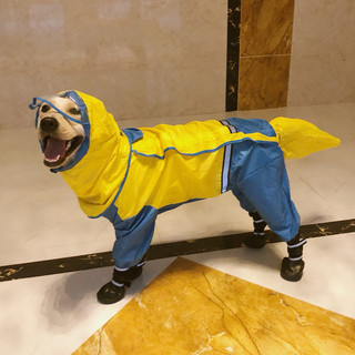 Hoopet 狗狗雨衣大型犬金毛衣服拉布拉多中型宠物大狗四脚防水的全包雨披