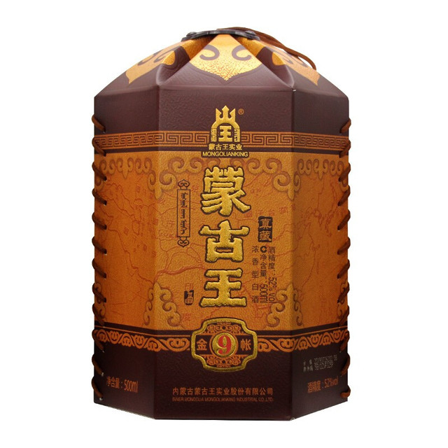 MONGOL I ANK ING 蒙古王金帐52%vol 浓香型白酒500ml*4瓶整箱装【报价