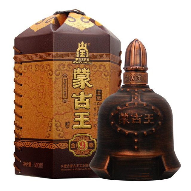 MONGOL I ANK ING 蒙古王金帐52%vol 浓香型白酒500ml*4瓶整箱装【报价