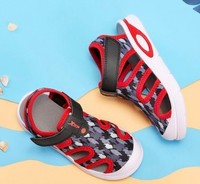 特步XTEP 中性童透气耐磨凉鞋小童沙滩鞋 31 黑红
