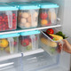 HAIXIN 带把手冰箱微波保鲜盒套装 厨房塑料食品收纳整理箱 天蓝色 2个4.5L+1个9L