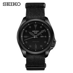 精工(SEIKO)男表 新盾牌5号系列10巴防水自动/手动上链100米防水帆布表带暗黑风运动机械表 SRPE69K1