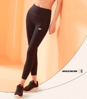 Skechers斯凯奇瑜伽裤女弹力舒适高腰提臀紧身裤运动塑形健身裤