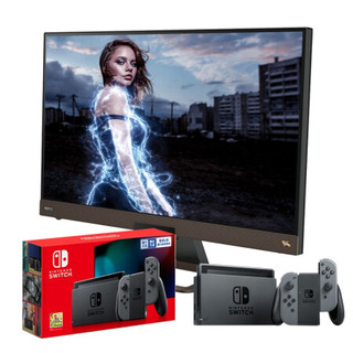 明基（BenQ）EW3280U 游戏显示器 （Type-C可充电）+任天堂 Nintendo Switch灰色主机