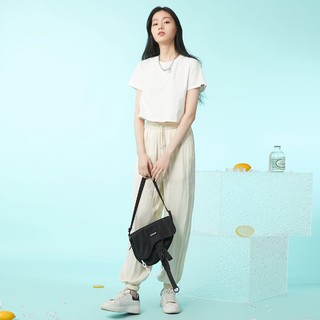 Vero Moda2021春夏新款薄荷纤维百搭纯色短款短袖女|321201060 XS S85本白色