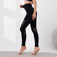 2021春夏季新款女士瑜伽裤速干镂空运动无缝高腰紧身健身提臀裤