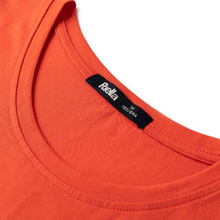 Puella拉夏贝尔旗下2021春季新品女款时尚印花T恤修身百搭短袖衫 L 橙红