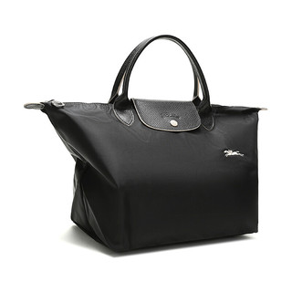 LONGCHAMP 珑骧 Le Pliage Club系列 女士手提包中号 L1623619001 黑色