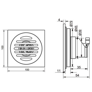 American Standard 美标 FFAS9202 全铜正方形地漏 100*100mm 镀铬款