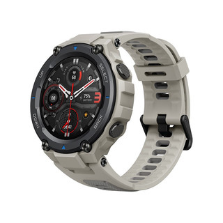 AMAZFIT 跃我 T-Rex Pro 智能手表 47.7mm 黑色 沙漠白硅胶表带 (北斗、GPS、NFC、血氧)