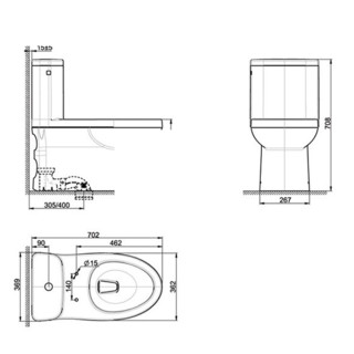 American Standard 美标 优家系列 CCAS2090 静音节水马桶 305mm坑距