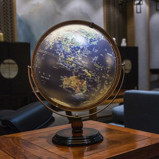 FUNGLOBE fun globe 地球仪32cm高清3D立体中英文浮雕大号 32CM深蓝色带AR(720° 充电款外框咖啡色)