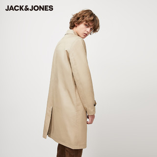 JackJones 杰克琼斯 休闲纯色风衣中长款春潮流外套男装春220121516 175/96A/M C09卡其色