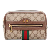 GUCCI 古驰 OPHIDIA系列 女士帆布腰包 517076 96I3B 8745 米色/乌木色 小号