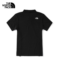 北面POLO衫男T恤TheNorthFace户外短袖透气半袖 黑色 XL