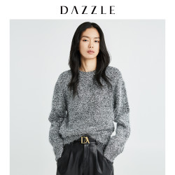 DAZZLE地素奥莱 冬新款亮丝毛衣宽松外穿针织衫女2G4E405