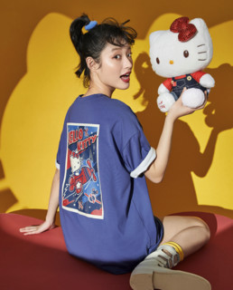 LEDIN 乐町 x Hello Kitty联名 CWDAB2F39 女士短袖T恤