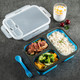 MAXCOOK 美厨 美厨（maxcook）硅胶饭盒 可折叠三格饭盒 储物盒密封盒保鲜盒配餐具1500ml 蓝色MCFT284