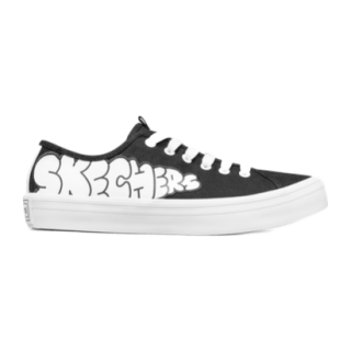 SKECHERS 斯凯奇 STREET系列 Jeremyville联名款 女子运动帆布鞋 66666301-BKW 黑色/白色 37