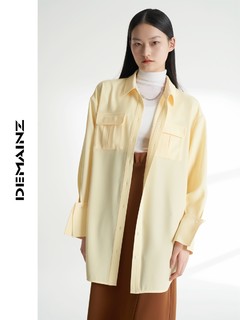 DEMAINZ2021春新款质感设计感宽松廓形款ins潮流工装风口袋衬衫女