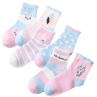Langsha 浪莎 女童袜子6双装 兔子款 21-26码