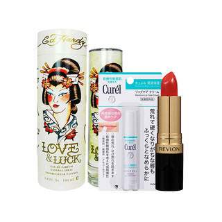 Ed Hardy 埃德·哈迪&Curel 珂润&REVLON 露华浓 香水润唇膏彩妆组合套装