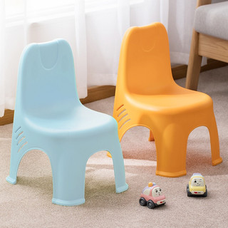 茶花塑料凳子加厚儿童凳子靠背椅子小板凳换鞋凳浴室凳防滑凳幼儿园餐桌椅（1个装） 活力橙