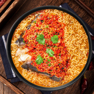 五谷道场 五谷道場非油炸方便面 剁椒鱼头面五连包115gx5袋装 泡面