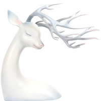 贾晓鸥《祥鹿微风》58x56X49cm 雕塑 高质宝丽石 2018年