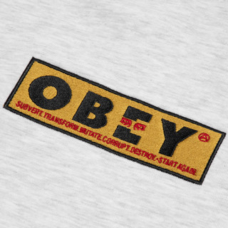 OBEY 男士加绒连帽卫衣 2470098F 灰色 M