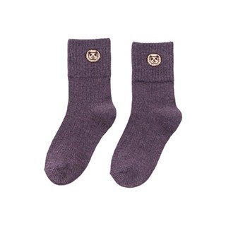 Nan ji ren 南极人 儿童中筒袜子5双装 暗粉+紫色+墨绿+牛仔蓝+姜黄 XL