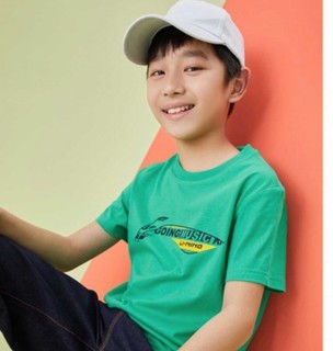 男童T恤男中大童装纯棉百搭透气舒适短袖衫(110-175码) 160 亮绿色