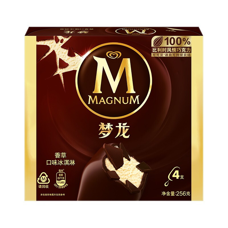 MAGNUM 梦龙 冰淇淋 香草口味 256g