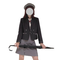 St.cat 圣卡特女子高 万圣节·理智 JK制服 西式制服 女士西服外套 深灰 S