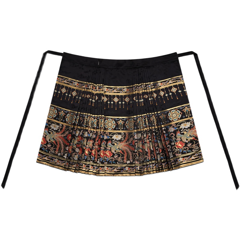 河汉涓埃 明制汉服 胧月 女士马面裙 黑色 XS