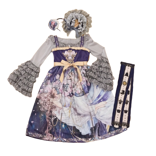 CEL洋装设计 Lolita洛丽塔 睡美人 女士JSK无袖连衣裙 深紫色 L