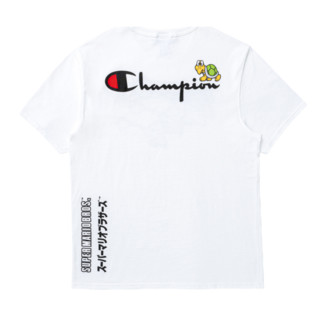 Champion 马里奥联名系列 男女款圆领短袖T恤 UM-STS07 白色 XS