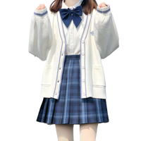 Mirai 未来制服馆 夜思 校供感JK制服 女士格裙 深蓝 42cm S