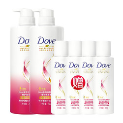 Dove 多芬 丝滑柔顺仿生氨基酸洗发水700gX2+护发素100gX4