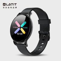 LATIT【京东自有品牌】智能手表全触彩屏运动手环男女心率睡眠健康监测防水超薄音乐手表 黑色
