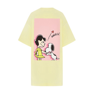 MO&Co. 摩安珂 史努比联名系列 女士短袖T恤 MBA2TEE020 奶黄色 L