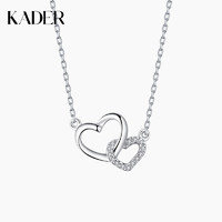 KADER 卡蒂罗  XL0305 女士纯银双心项链纯银锁骨链