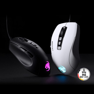 ROCCAT冰豹魔幻豹KONE夜枭轻量化电竞游戏鼠标PURE吃鸡游戏ULTRA粉色有线女生洞洞鼠笔记本电脑66豹SEL大小手 夜枭OE(标准版)-黑色