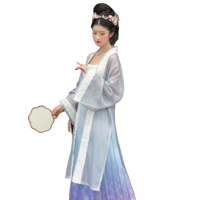 时夏 汉服 迟迟 女士对襟褙子 黛灰 XS
