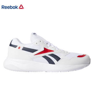 锐步Reebok 男子复古休闲鞋 DASHONIC 时尚款网面低帮运动鞋 白色/学生军蓝色/原始红 44.5